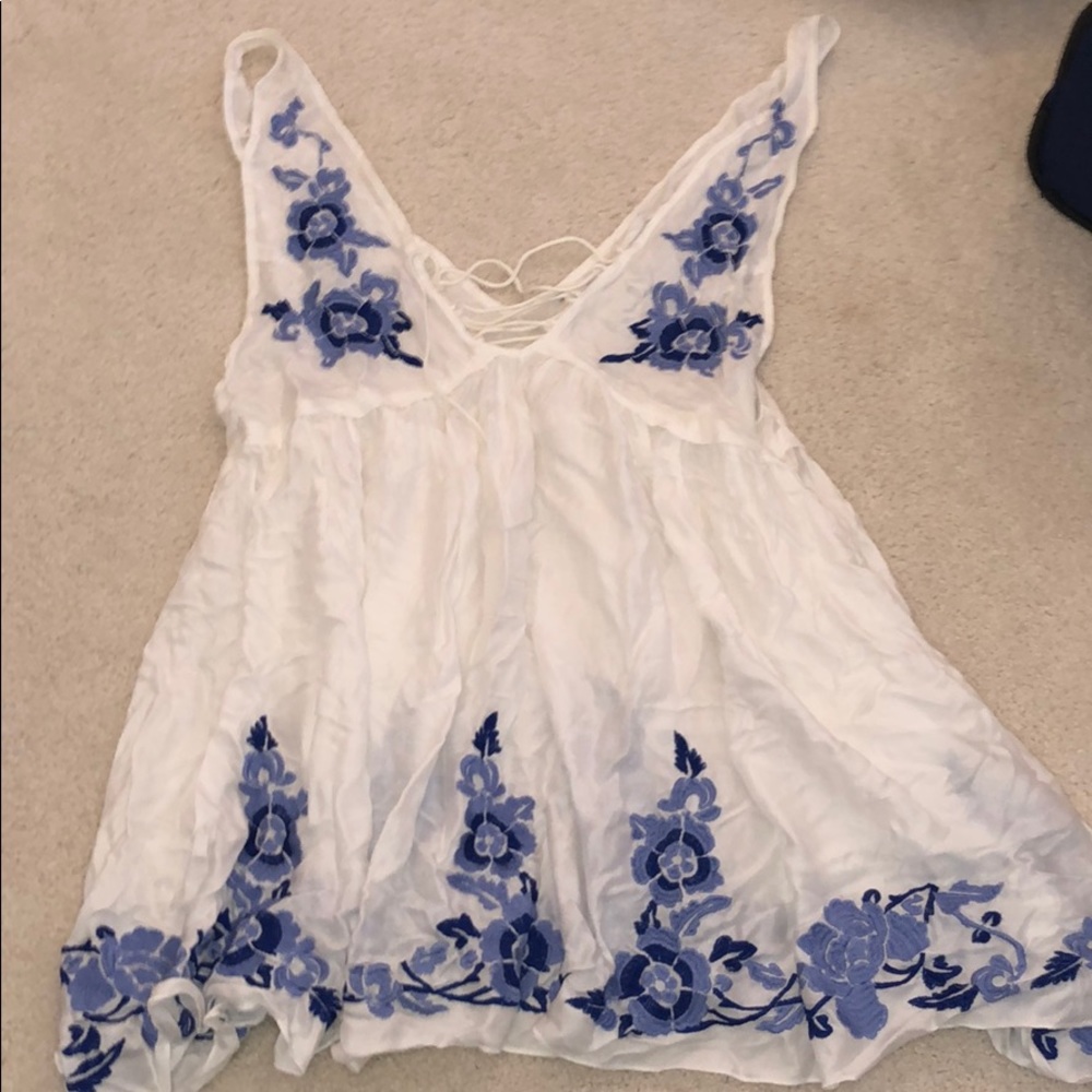 Embroidered white dress